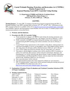 Mississippi River / Electronic voting / Committee / Baton Rouge /  Louisiana / Geography of the United States / Baton Rouge metropolitan area / Coastal Wetlands Planning /  Protection and Restoration Act