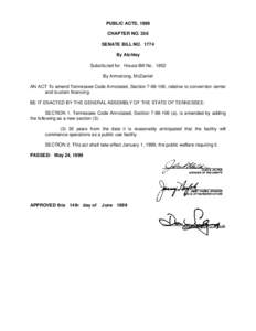 PUBLIC ACTS, 1999 CHAPTER NO. 356 SENATE BILL NO[removed]By Atchley Substituted for: House Bill No[removed]By Armstrong, McDaniel