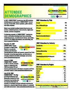 June 24-26, 2008 | Santa Clara Convention Center, CA www.connectionsconference.com Attendee Demographics In 2007, CONNECTIONS™ hosted more than 850 attendees,