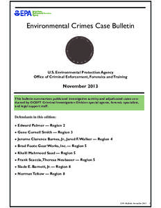 Environmental Crimes Case Bulletin - November 2013