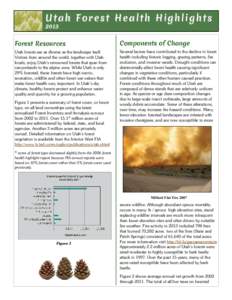 Utah Forest Health Highlights 2013 Forest Resources  Components of Change