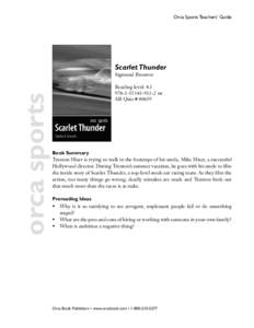 Orca Sports Teachers’ Guide  Scarlet Thunder orca sports