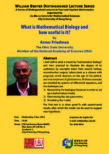 Applied mathematics / Mathematical and theoretical biology / Mathematical model / Differential equation / Avner Friedman / Economic model / Glioblastoma multiforme / Mathematics / Academia / Knowledge