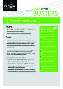 NCEA M Y T H  4 BUSTERS Internal moderation