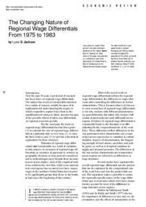 The Changing Nature of Regional Wage Differentials From 1975 to 1983