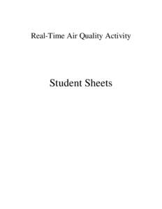 Real-Time Air Quality Activity  Student Sheets Group Sign-up Sheet Real-time Air Quality Activity