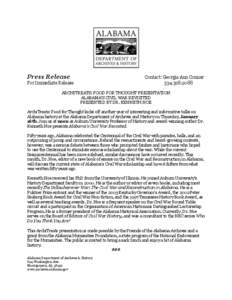 Press Release For Immediate Release Contact: Georgia Ann Conner[removed]