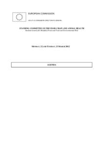 EUROPEAN COMMISSION HEALTH & CONSUMERS DIRECTORATE-GENERAL STANDING COMMITTEE ON THE FOOD CHAIN AND ANIMAL HEALTH Section Genetically Modified Food and Feed and Environmental Risk