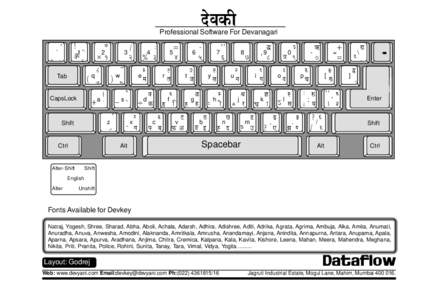 »¯Ã³E«  Professional Software For Devanagari Tab