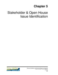 Chapter 5  Stakeholder & Open House Issue Identification  Planning Guidelines and Summary Report w/o Appendix