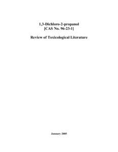 1,3-Dichloro-2-propanol [CAS No[removed]Review of Toxicological Literature January 2005