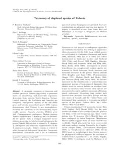 Mycologia, 99(4), 2007, pp. 569–585. # 2007 by The Mycological Society of America, Lawrence, KSTaxonomy of displaced species of Tubaria P. Brandon Matheny1