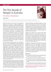 Book review  The first decade of Newpin in Australia From theory to lived experience Alan Hayes