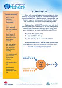 FLARE UP PLAN Points to remember - Flare-ups are common, predictable and manageable