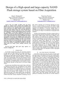 Design of a High-speed and large-capacity NAND Flash storage system based on Fiber Acquisition Qing Li, Shanqing Hu* Teng Long, Feng Liu