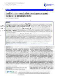 Health in the sustainable development goals: ready for a paradigm shift?