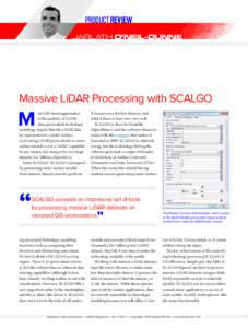 PRODUCT REVIEW Jarlath O’Neil-Dunne Massive LiDAR Processing with SCALGO  M