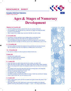 #95 Leaders in Early Learning Ages & Stages of Numeracy Development Newborn to 4 months old