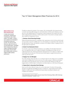 Top 10 Talent Management Best Practices for 2012