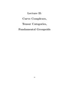 Lecture II: Curve Complexes, Tensor Categories,