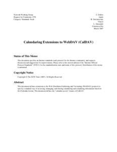 Calendaring Extensions to WebDAV (CalDAV)