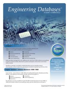 Engineering Databases  ™ Available via EBSCOhost