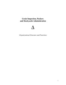 Grain Inspection, Packers and Stockyards Administration ∆ Organizational Structure and Functions