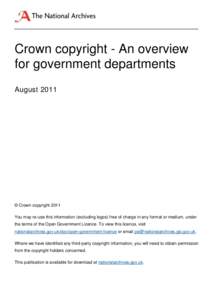 Crown copyright an overview for government departments