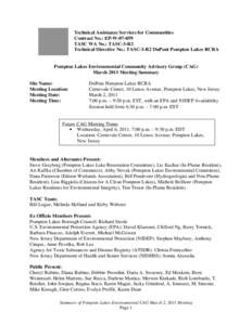 TASC R2 Pompton Lakes 2011 March Meeting Summary[removed]