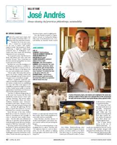 Hall of fame  José Andrés Always-ideating chef prioritizes philanthropy, sustainability