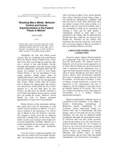 Journal of Prisoners on Prisons Vol. 4 No[removed]Copyright © Journal of Prisoners on Prisons[removed]All Rights Reserved. Cite this article as the Formatted Online Version (2006)