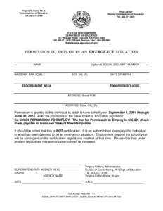 Education / Superintendent / New Hampshire Department of Education / Certification