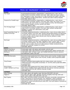 Microsoft Word - PIZZA HUT INGREDIENT STATEMENTS 2008.doc