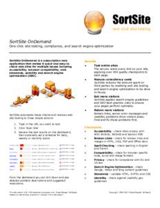 SortSite one-click site testing SortSite OnDemand  One click site testing, compliance, and search engine optimization