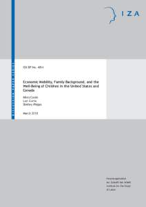 Economic Mobility, Family Background, and the Well-Being of Children in the United States and Canada