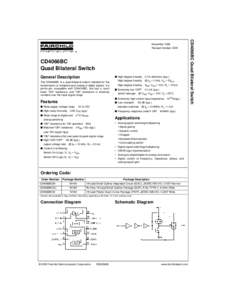 Revised OctoberCD4066BC Quad Bilateral Switch ■ High degree linearity