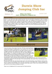 Darwin Show Jumping Club Inc Edition 16 Editor: Jane Palmer email : [removed]