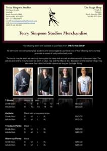 Terry Simpson Studios  The Stage Shop 3 Leigh St Adelaide South Australia 5000