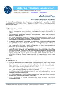 Victorian Principals Association Unit 2, 13-21 Vale Street, North Melbourne Victoria 3051, Australia t: ([removed]f: ([removed]