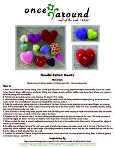 once around craft of the weekNeedle-Felted Hearts Materials How to