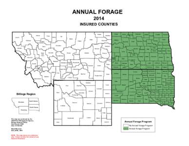 ANNUAL FORAGE 2014 INSURED COUNTIES Glacier