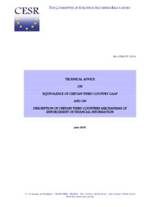 THE COMMITTEE OF EUROPEAN SECURITIES REGULATORS  Ref: CESR[removed]b TECHNICAL ADVICE ON