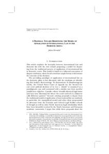 Singapore Journal of International & Comparative Law[removed]pp 489–510 A Proposal Toward Redeﬁning the Model of Application of International Law in the Domestic Arena