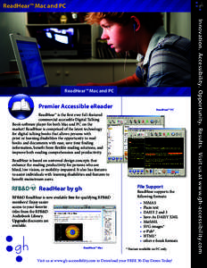 ReadHear™ Mac and PC  Premier Accessible eReader ReadHear™ PC