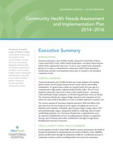 owatonna hospital | south regional  Community Health Needs Assessment and Implementation Plan 2014 – 2016