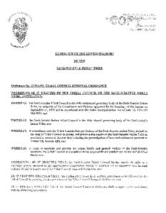 Sauk-Suiattle Indian Tribe, Tribal laws - Tribal Council Removal Ordinance