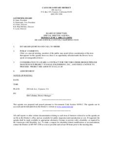 Cayucos /  California / Quorum / Public comment / Politics / Parliamentary procedure / Meetings / Agenda