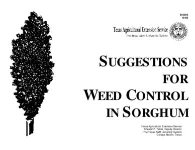 BSUGGESTIONS FOR WEED CONTROL