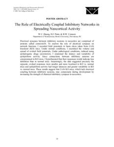 Journal of Behavioral and Neuroscience Research 2003, Vol. 1 (NEURON Special Issue), 10 © 2003 The College of Saint Rose POSTER ABSTRACT