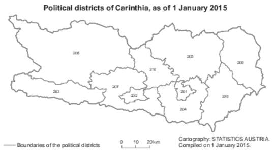 Political districts of Carinthia, as of 1 January[removed]